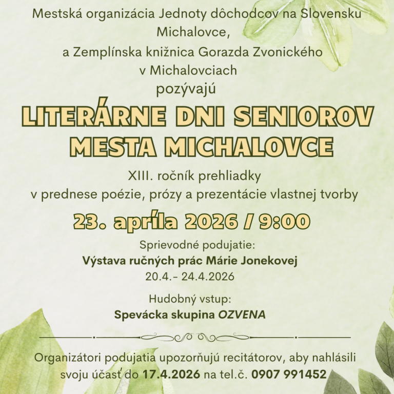 Literárne dni seniorov mesta Michalovce