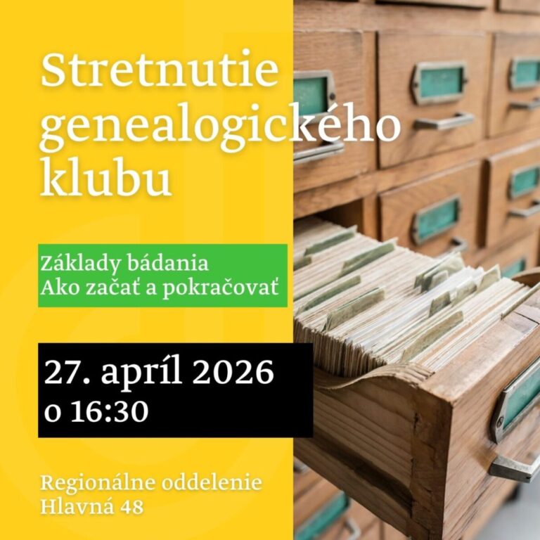Genealogický klub – stretnutie