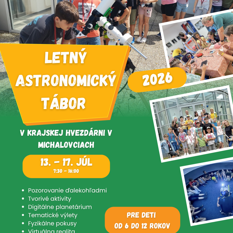 Letný astronomický tábor v Krajskej hvezdárni 2026