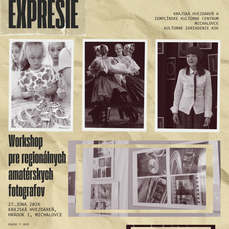 Prihlásenie – Workshop pre regionálnych amatérskych fotografov – Ateliér expresie 2026 – vizuálne umenie