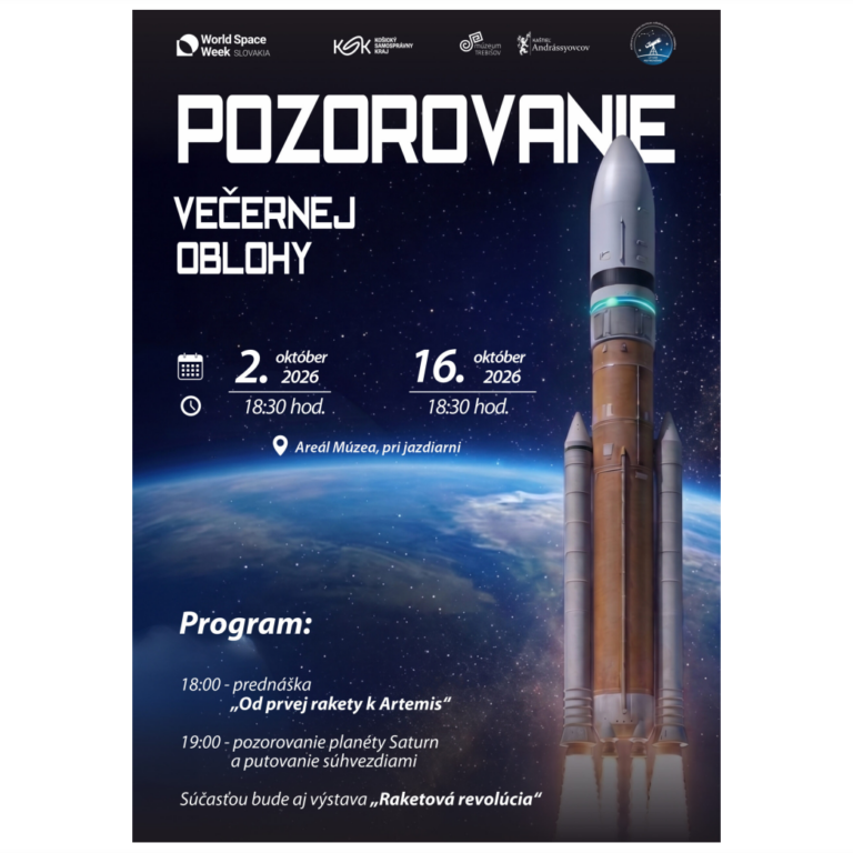 Pozorovanie večernej oblohy Pozvánka na pozorovanie večernej oblohy v trebišovskej hvezdárni