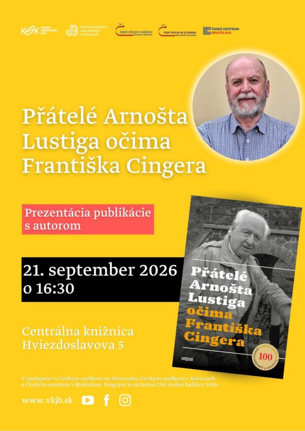 Plagát: Přátelé Arnošta Lustiga očima Františka Cingera